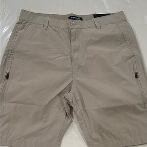 Men's Beige Flat Front Shorts